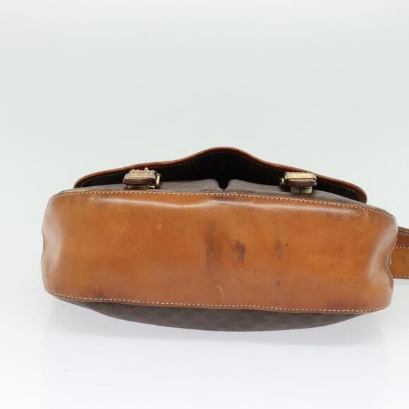 CELINE Macadam Canvas Shoulder Bag Pvc Leather Brown Gold - Picture 9 of 13